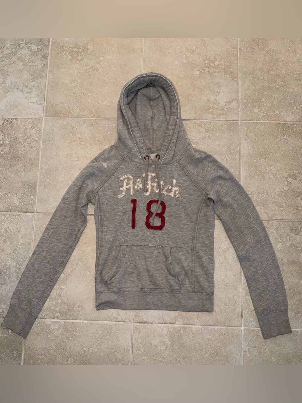 Abercrombie & Fitch Kids Light Gray Hooded Sweatshirt